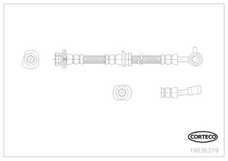 Шланг тормозной NISSAN QASHQAI 07-13 передний R CORTECO 19036379