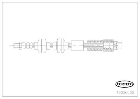 Шланг тормозной BMW 1(E81)/3(E90) 04- перед. (545мм) CORTECO 19036602