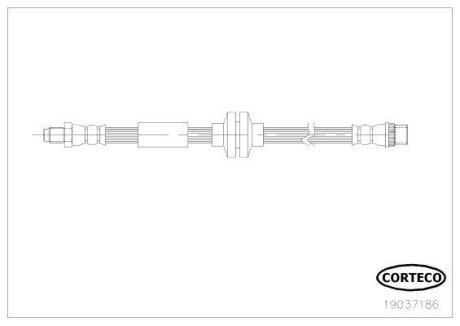 Тормозной шланг зад., Renault Master - Opel Movano, 2010> CORTECO 19037186