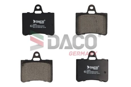 Комплект гальмівних накладок, дискове гальмо DACO Germany 320601