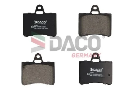 Комплект гальмівних накладок, дискове гальмо DACO Germany 320601
