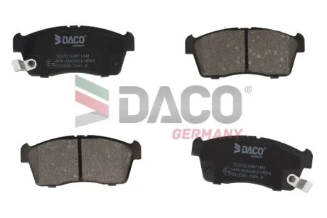 Комплект гальмівних накладок, дискове гальмо DACO Germany 320703