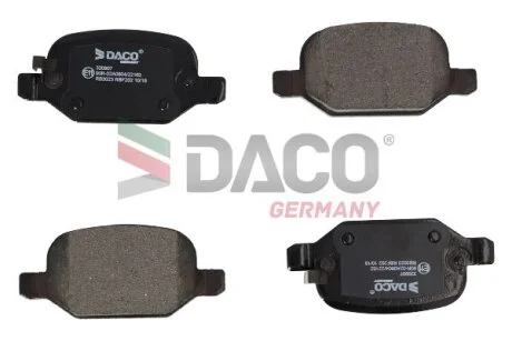 Комплект гальмівних накладок, дискове гальмо DACO Germany 320907