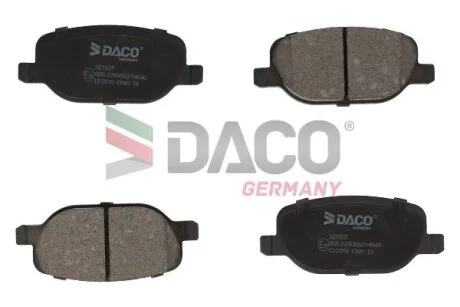 Комплект гальмівних накладок, дискове гальмо DACO Germany 321025
