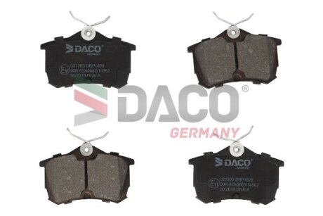 Комплект гальмівних накладок, дискове гальмо DACO Germany 321203