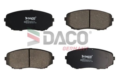 Комплект гальмівних накладок, дискове гальмо DACO Germany 322212