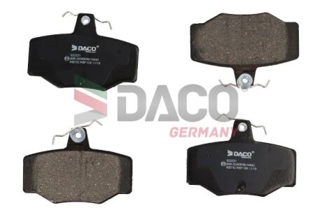 Комплект гальмівних накладок, дискове гальмо DACO Germany 322221
