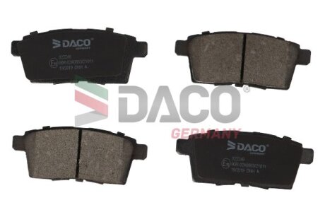 Комплект гальмівних накладок, дискове гальмо DACO Germany 322246