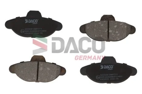 Комплект гальмівних накладок, дискове гальмо DACO Germany 322334