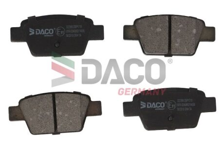 Комплект гальмівних накладок, дискове гальмо DACO Germany 322366