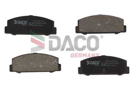 Комплект гальмівних накладок, дискове гальмо DACO Germany 323245