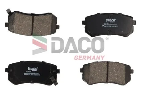 Комплект гальмівних накладок, дискове гальмо DACO Germany 323531