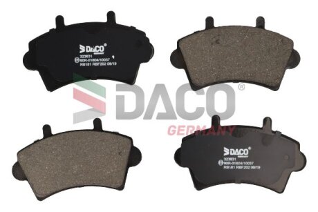 Комплект гальмівних накладок, дискове гальмо DACO Germany 323631