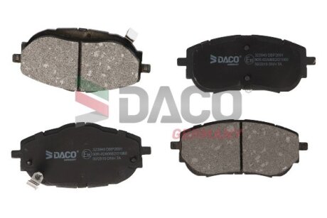 Комплект гальмівних накладок, дискове гальмо DACO Germany 323940
