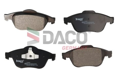 Комплект гальмівних накладок, дискове гальмо DACO Germany 323949