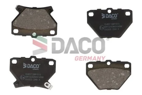 Комплект гальмівних накладок, дискове гальмо DACO Germany 324557