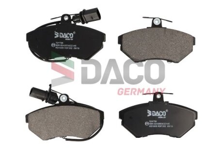 Комплект гальмівних накладок, дискове гальмо DACO Germany 324756