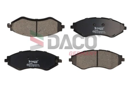 Комплект гальмівних накладок, дискове гальмо DACO Germany 325008