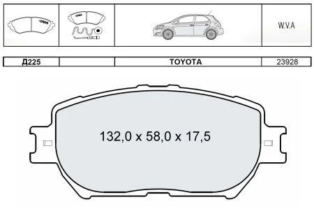 DAFMI INTELLI гальмівні колодки передн. TOYOTA Camry (V30) DAFMI / INTELLI D225E