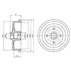 Гальмівний барабан задн CHEVROLET LANOS DAEWOO ARANOS, ESPERO, LANOS, NUBIRA, PRINCE 1.3-2.0 08.93- Delphi BF399
