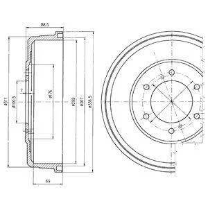 NISSAN Барабан гальмівний NAVARA 3.0 TD 4x4 00- Delphi BF461