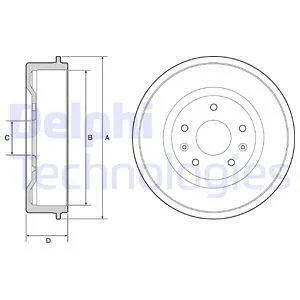 LAND ROVER Гальмівний барабан FREELANDER I 1.8 16V 4x4 98-06 Delphi BF513