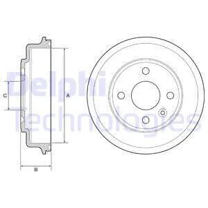 CHEVROLET Гальмівний барабан задн. AVEO 11- Delphi BF554