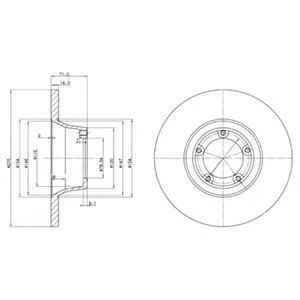 FORD Гальмівний диск передн. TRANSIT 1.6, 2.0 85- Delphi BG2157