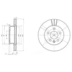 VW диск гальмівний перед. (вентил.) VW T4 Delphi BG2717