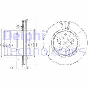 Диск тормозной SUBARU IMPREZA/LEGACY 92- вент. перед. D=250 Delphi BG2767