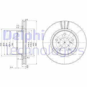 Диск тормозной SUBARU IMPREZA/LEGACY 92- вент. перед. D=250 Delphi BG2767