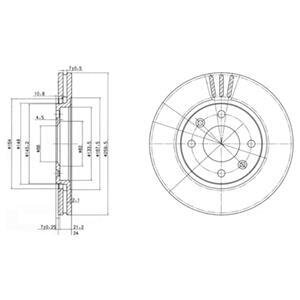 Диск тормозной PEUGEOT 406 вент. перед. Delphi BG2871