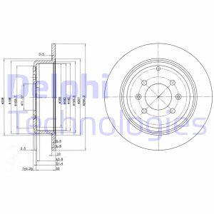 Диск тормозной PEUGEOT 406 -04 1.6-3.0 задн. D=290 Delphi BG2873