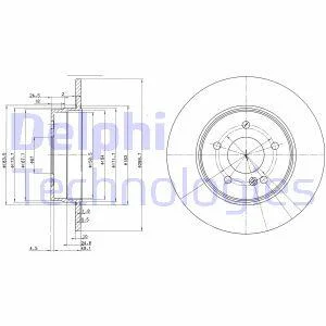 Диск тормозной MB W203/W210/C208/C209 -09 задн. Delphi BG3239C