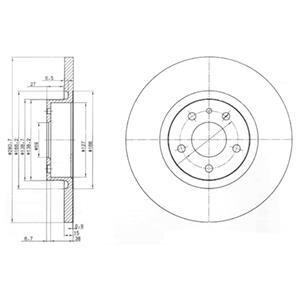 FIAT Диск тормозной передний Alfa Romeo 156 97- Delphi BG3420