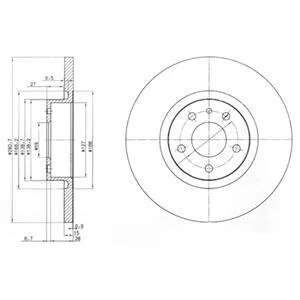 FIAT Диск тормозной передний Alfa Romeo 156 97- Delphi BG3420
