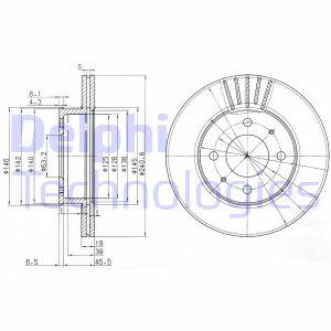 Диск тормозной HYUNDAI ACCENT -05 перед. Delphi BG3749