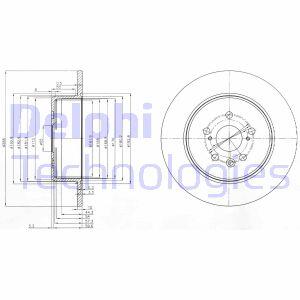 TOYOTA Диск тормозной задн. Avensis 99- Delphi BG3777