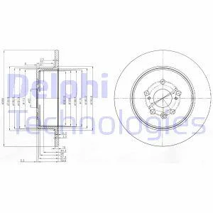 TOYOTA Диск тормозной задн. Avensis 99- Delphi BG3777