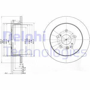 Комплект гальмівних дисків (2 шт) задн Лів/Прав (291ммx12мм) TOYOTA ALPHARD I, AVENSIS VERSO, ISIS, PREVIA II, SIENNA 02.00-08.14 Delphi BG3779