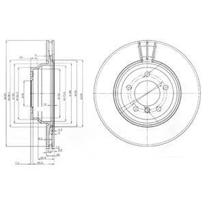 Диск тормозной передний BMW 1/3/X1 E81/E90/E84 2.0/2.5/3.0 Delphi BG3959