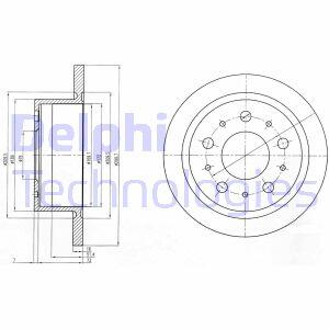 CITROEN диск гальмів.задн.Jumper,Fiat Ducato,Peugeot Boxer 2.2/2.0HDI 06- Delphi BG4062