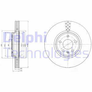 Диск тормозной AUDI A4/A5/Q5 07- перед. Delphi BG4080C
