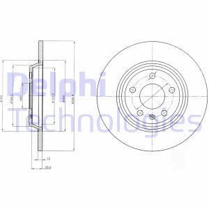 Диск тормозной AUDI A4/A5/A7/Q5 07- задн. Delphi BG4081C