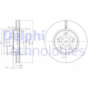 Диск тормозной LEXUS IS 05- вент. перед. Delphi BG4139C