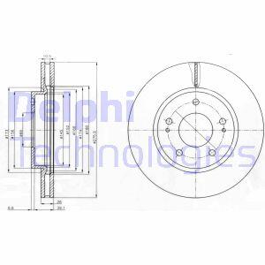MITSUBISHI Тормозной диск передн.Lancer 1.6/2.0 03-,Space Runner 2.0/2.4 99- Delphi BG4147