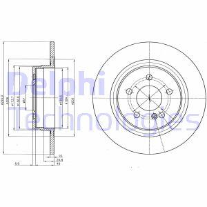 Диск тормозной MB W204/W212 07- задн. Delphi BG4153C