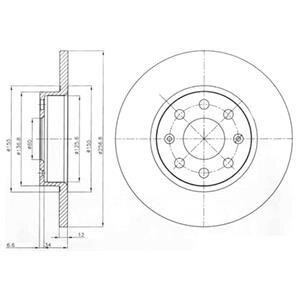 Диск тормозной FIAT/OPEL GRAND PUNTO/CORSA D 06- перед. Delphi BG4155