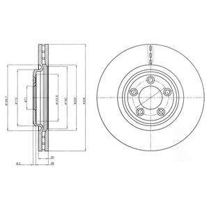Диск тормозной JAGUARS XF/XJ/XK/XKR 96- перед. Delphi BG4203C