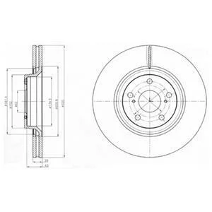 Комплект гальмівних дисків (2 шт) передн Лів/Прав TOYOTA AVENSIS, VERSO 2.0D/2.2D 11.08-10.18 Delphi BG4235